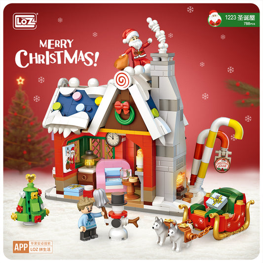 LOZ Christmas house building blocks, Christmas gifts, children's toys, educational assembling creative ornaments, cross-border exclusive for hot procurement