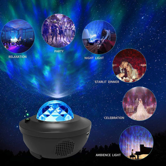 LED star projection light usb remote control bluetooth music water pattern starry sky creative Christmas night light DJ light laser light